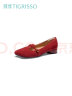 蹀愫苹果派D表姐同款24新开运红鞋玛丽珍芭蕾平式法式单鞋TA54126-12 枣红色 37 晒单实拍图