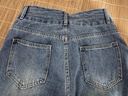 真维斯（Jeanswest）阔腿牛仔裤女秋冬季2025新款高腰宽松直筒显瘦垂感拖地裤长裤加绒 复古蓝【九分】 M 【27-28】码 实拍图
