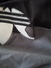 adidas居家纯棉拼接运动上衣圆领短袖T恤男装夏季阿迪达斯三叶草 黑色/蓝 M(参考身高:179~185CM) 实拍图