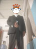 席臣加肥加大码西装外套休闲男宽松商务西服显瘦大号胖子肥佬西服套装 三件套黑色 2XL （150-170斤） 实拍图