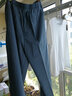老爷车夏天中老年男高腰棉麻宽松休闲裤爸爸直筒裤薄款爷爷透气长裤子 牛仔蓝 3XL (建议140-160斤) 实拍图