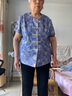 奉孝中老年人女夏装妈妈装春夏洋气太太老人衣服套装冰丝短袖奶奶衬衫 896树叶蓝（搭配黑裤子） 5XL （建议160-175斤） 实拍图