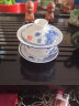 豪祥（HAOXIANG） 轻奢高档单个三才盖碗家用办公陶瓷功夫茶具紫砂敬茶碗泡茶器 国色天香青花盖碗 实拍图