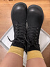 百丽（Belle）户外时尚羊皮马丁靴女商场同款舒适短靴3NW40DD5 黑色-单里 37 (235mm) 实拍图