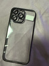 韵宁 【全包镜头膜硬壳】高级感超薄透明电镀适用iphone手机壳苹果保护壳简约风新款防摔轻奢高档款 黑色【进口高品质，不掉漆】 iPhone15ProMax 实拍图