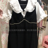 独束大码女装法式甜美重工假两件连衣裙夏季新款显瘦裙子22DS2314 静谧黑 XL 实拍图