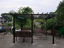 紫叶庭院葡萄架秋千户外凉亭休闲防腐木亭子花园室外别墅铁艺遮阳棚 葡萄架3.5*2.5墨绿色顶棚布 实拍图