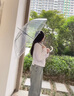 长弯柄半自动透明伞360度全景透明雨伞男女生网红直杆简约防风伞 白色弯柄（1米直径）透明边 16骨 实拍图