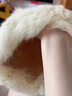 恒源祥秋冬帽子女兔毛帽子女加厚皮草防寒保暖西藏行毛线针织帽包头护耳 米色 有弹性（54-59cm） 实拍图