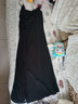欧贝汐连衣裙女夏季性感V领吊带裙子中长款显瘦气质打底裙内搭小黑裙 黑色 L 实拍图