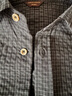 马登工装美式复古泡泡纱格子衬衫肌理感做旧拼接翻领长袖衬衣外套男秋 藏青格 S 实拍图