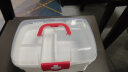 爽居医药箱家用双层大号收纳药箱大容量急救箱儿童收纳盒学生药盒套装 透明小号红色 实拍图