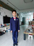鼎玛仕儿童西服套装男童小西装花童礼服韩版中大童主持人男孩钢琴演出服 蓝6件套:3件套+衬衫+领结+领带 145 码 身高140-145cm 重62-71斤 实拍图