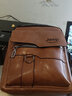酷咖单肩包男士软皮斜挎包新款出差办公商务背包大容量休闲竖款公文包 浅棕色 实拍图