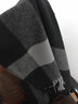 木笛箫斗篷男冬季披风秋冬2022渐变格子披肩外搭毛毯保暖流苏披肩 黑-DP2918、160CM 实拍图
