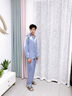 有趣熊睡衣男春秋夏季男士丝绸大码仿真丝春秋长裤简约休闲家居服套装秋 NSLQ-【长袖长裤】-维蜜丝-冰蓝 男-L(165-172cm，80-120斤) 实拍图