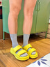 百丽（Belle）周雨彤同款棉花糖膨膨一字拖女外穿拖鞋B2U1DBT4 柠檬慕斯 37 (235mm) 实拍图