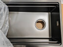箭牌（ARROW） 厨房水槽纳米304不锈钢洗菜盆仿手工水槽黑钛单槽多功能台阶式D5 【侧边快排】70*44cm-黑金龙头 实拍图
