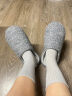 内泊乳胶棉拖鞋男冬季天女士羊毛毛防臭防滑静音保暖大码家居舒服软底 鲸灰 37-38 大1码宽松 实拍图