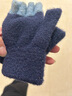 迪淑琪儿童手套秋冬季男孩防寒6-12岁保暖男童半指翻盖五指小学生写字 徽标/藏青6-12岁 均码 实拍图
