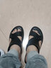 老人头 凉鞋男夏季沙滩鞋牛皮透气两用鞋清凉舒适高弹力软底防滑凉拖鞋 黑色 42 实拍图