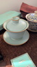 青澹汝窑盖碗三才茶杯功夫茶景德镇茶碗纯手工冰裂釉茶具望月盖碗 实拍图