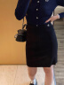 Calvin Klein Jeans春秋女士休闲通勤刺绣拉链螺纹包臀裙针织半裙J222007 BEH-太空黑 M 晒单实拍图