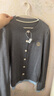 独束大码女装学院风撞色假两件针织衫女春装新款经典圆领学院风 城堡灰 M (尺码：1) 实拍图