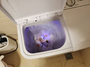 小鸭迷你双桶洗衣机家用小型双缸半自动婴儿童洗脱两用 4.5公斤白色【蓝光+强劲动力+洗脱两用】 双缸 实拍图