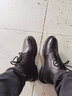 七匹狼休闲鞋男真皮马丁靴男夏季加绒工装靴男士休闲皮鞋英伦高帮靴子男 黑色（不加绒） 39 实拍图