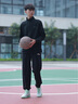 李宁束脚卫裤运动裤男女款纯色简约休闲百搭收口宽松长裤 【休闲刺绣冰感】束脚黑B823-6 XL 实拍图