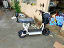注力小哈雷便携电动车成年接送孩子电动款双人滑板车二轮迷你折叠电瓶车 白色 双人座款 减震款48V蓄电池 续航40-45KM 实拍图