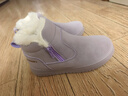 SNOOPY史努比童鞋儿童棉鞋冬季加绒加厚棉靴男女童保暖短靴0251紫色33 实拍图
