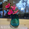 柏梵（bofan） 新中式现代轻奢小花瓶ins花器插花高级感玻璃摆件客厅欧式高档仿真花 艺术小花瓶蓝色-直款 实拍图