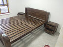 鲁班一木1.8米老榆木全实木双人床 中式田园卧室家具雕花婚床卧室排骨架床 2*2.2米（定制款） 实拍图