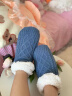 槿城加绒加厚地板袜女室内居家袜子地板鞋大人袜套秋冬儿童防滑底棉袜 翻毛蓝色 1双 34-39（24cm） 实拍图
