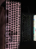 超薄蒸汽朋克复古背光键盘鼠标套装可爱粉色发光家用办公有线无线打字少女心笔记本台式电脑通用键鼠 淡雅粉白光-有线款（女生圆形按键单键盘） 实拍图