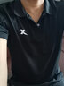 特步短袖男T恤夏季POLO衫透气上衣男士翻领t恤运动体恤休闲半袖 黑-9304（100%聚酯纤维） XL 实拍图