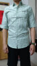 构致（GLOY&ZENITH）夏季五分袖短袖衬衫男休闲薄款衬衣男士日系纯棉条纹文艺中袖上衣 淡绿色 L（110-125斤） 晒单实拍图