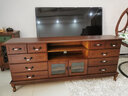松园洛曼森 欧式实木电视柜小户型美式地柜卧室电视柜简约现代客厅视听柜 1.8十斗电视柜 咖色 实拍图