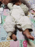 人之初新生儿婴儿哈衣服秋冬夹棉连体衣春秋套装宝宝保暖衣服初生秋冬装 绿色 52cm 实拍图
