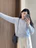 舒芳蝶（shufangdie）休闲裤女装春秋季2026新款奶蓝色内搭毛衣外套女高级感三件套装 外套+内搭+裤子 三件套 M 实拍图