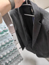 罗蒙（ROMON）西服男士春秋季毛呢西装男商务休闲上衣服外套男装 灰色加棉 3XL 实拍图