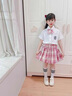 贝孩趣童装女童jk套装学院风衬衫儿童小学生校服百褶裙子六一儿童节班服 粉红色 130 码(建议身高115-125厘米) 实拍图