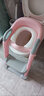 Joying Baby儿童坐便器辅助器马桶梯椅女宝宝小孩男孩厕所马桶架盖婴儿座垫圈 阶梯式座便器 粉色 硬垫款 实拍图