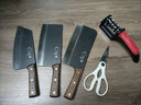 创木工房菜刀家用三件套刀具套装锻打切片刀斩切刀砍骨刀锋利厨师专用刀 黑面胡桃木刀具三件套 实拍图