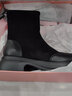 卓诗尼厚底短靴女2025年冬新款弹力靴袜春秋女靴子英伦风加绒瘦瘦马丁靴 黑色-绒里 39 实拍图