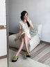 达芙妮厚底凉鞋女款夏季2026新款设计感交叉蝴蝶结软底百搭休闲沙滩凉鞋 绿色【软底舒适】 38 实拍图