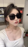 CAIILKUN网红墨镜女潮高级感ins大框方圆脸显瘦偏光防晒太阳眼镜 黑框黑片（轻奢CK风）高档礼盒装 实拍图