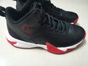 乔丹QIAODAN篮球鞋男球鞋战靴中帮皮面革面防水男鞋学生球鞋 黑色极光红 40 实拍图